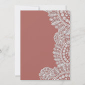 Vintager Lace Marsala oder eine farbige Hochzeit Einladung (Rückseite)