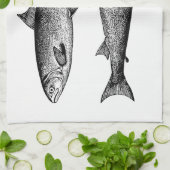 Vintager Lachs Geschirrtuch (Gefaltet)