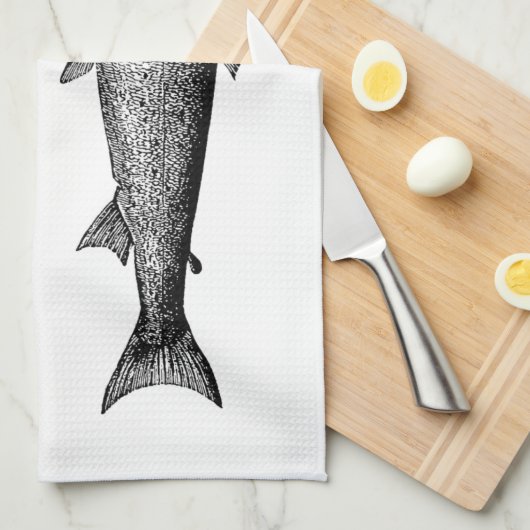 Vintager Lachs Geschirrtuch (Viertel Falte)