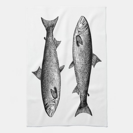 Vintager Lachs Geschirrtuch (Vertikal)