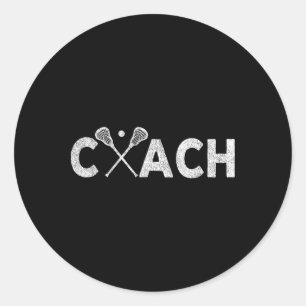 Vintager Lacrosse Coach Lacrosse Teamcoach Retro 1 Runder Aufkleber