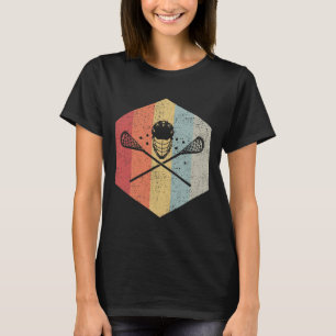 Vintager Lacrosse Player I Lacrosse Helm und Stic T-Shirt