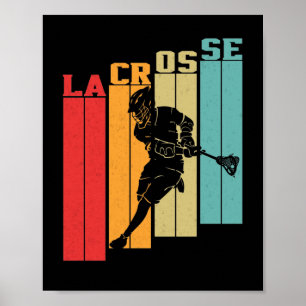 Vintager Lacrosse Sport Player Poster