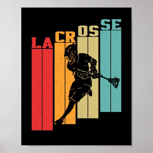 Vintager Lacrosse Sport Player Poster (Vorne)