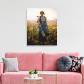 Vintager Lady-Bauer auf den Feldern Leinwanddruck (Insitu (Wohnzimmer))