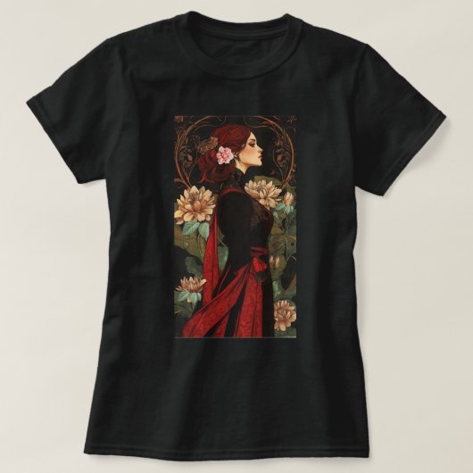 Vintager Lady Graphic T - Shirt - Retro Ästhetik (Design vorne)