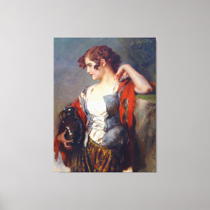 Vintager Lady Vendor mit Jar Leinwanddruck