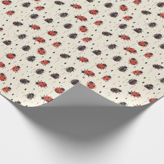 Vintager Ladybug Geschenkpapier (Ecke)