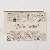 Vintager Ladys' Shoes Katalog - Mode der 1900er Ja Einladung (Vorne/Hinten)