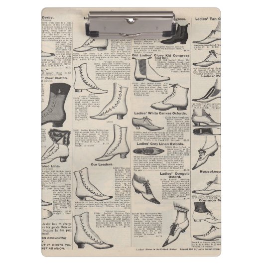 Vintager Ladys' Shoes Katalog - Mode der 1900er Ja Klemmbrett (Vorderseite)