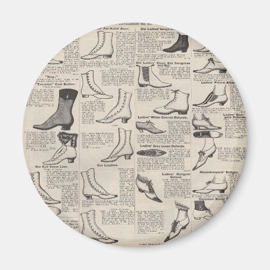 Vintager Ladys' Shoes Katalog - Mode der 1900er Ja Magnet (Vorne)