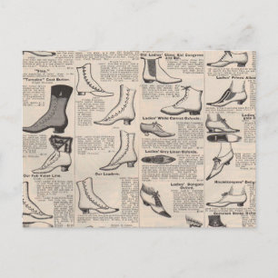 Vintager Ladys' Shoes Katalog - Mode der 1900er Ja Postkarte