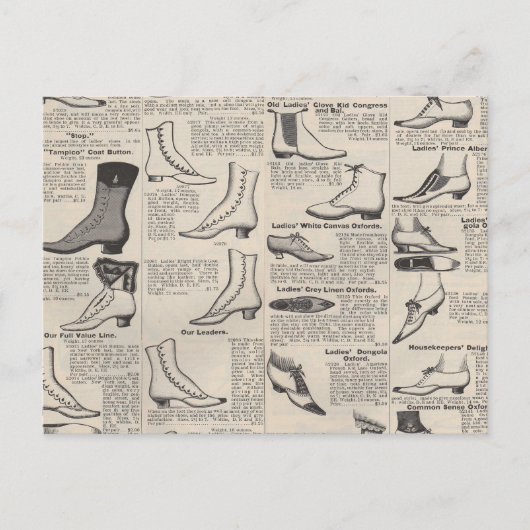 Vintager Ladys' Shoes Katalog - Mode der 1900er Ja Postkarte (Vorderseite)