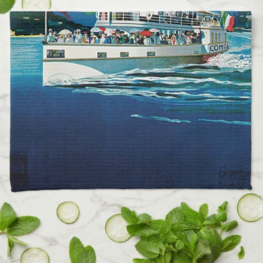 Vintager Lago di Como Geschirrtuch (Gefaltet)
