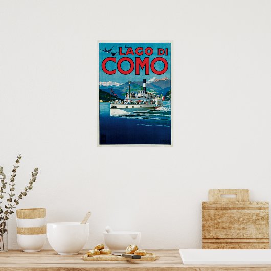 Vintager Lago di Como Poster (Küche)