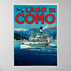 Vintager Lago di Como Poster