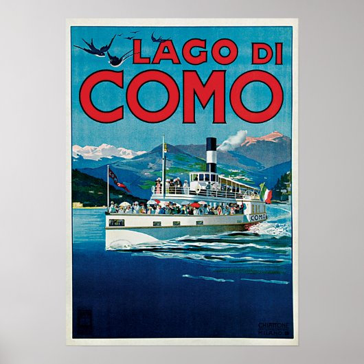 Vintager Lago di Como Poster (Vorne)
