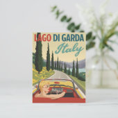 Vintager Lago di Garda Italien Autofahren Postkarte (Stehend Vorderseite)