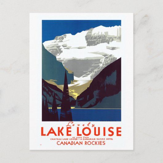 Vintager Lake Louise Canadian Rockies Alberta Post Postkarte (Vorderseite)