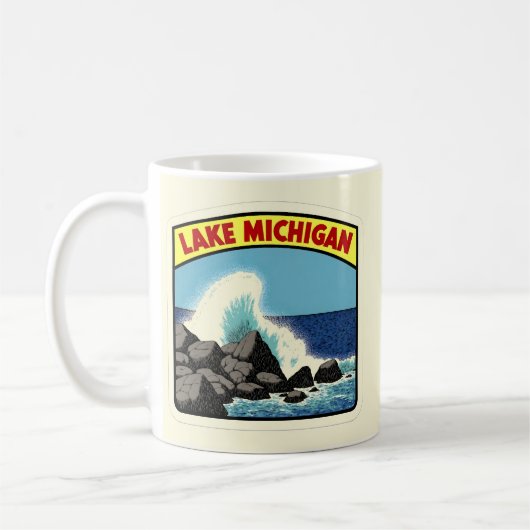 Vintager Lake Michigan Kaffeetasse (Links)
