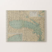 Vintager Lake Michigan Lighthouse Karte (1898) Puzzle (Horizontal)