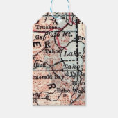 Vintager Lake Tahoe California Karte Geschenkanhänger (Vorderseite)