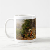 Vintager Land-Hahn und Huhn-Tasse Kaffeetasse (Links)