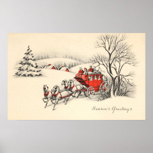 Vintager Land-Seiten-Druck Poster
