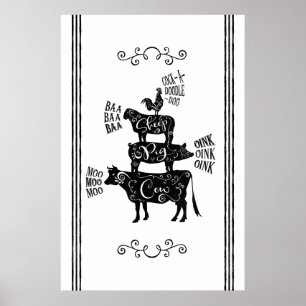 Vintager Landbetrieb Poster