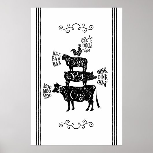 Vintager Landbetrieb Poster (Vorne)