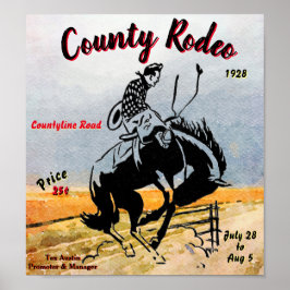 Vintager Landkreis Rodeo Poster