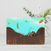 Vintager landwirtschaftlicher Traktor Einladung (Stehend Vorderseite)