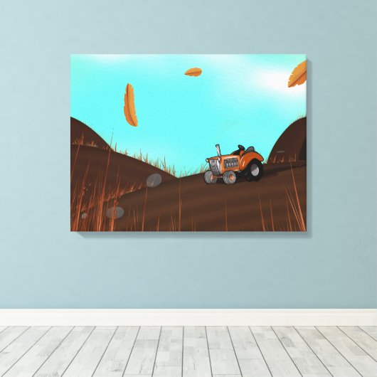 Vintager landwirtschaftlicher Traktor Leinwanddruck (Insitu (Holzboden))
