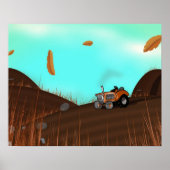 Vintager landwirtschaftlicher Traktor Poster (Vorne)