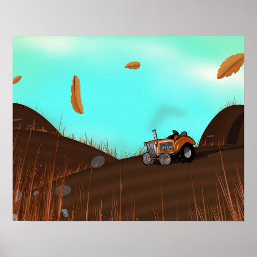 Vintager landwirtschaftlicher Traktor Poster (Vorne)