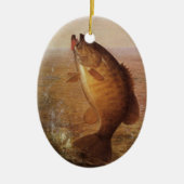 Vintager Largemouth-Bass-Fisch, Sportfischerei Keramikornament (Vorne)