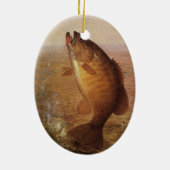 Vintager Largemouth-Bass-Fisch, Sportfischerei Keramikornament (Hinten)