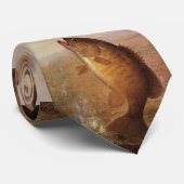 Vintager Largemouth-Bass-Fisch, Sportfischerei Krawatte (Gerollt)