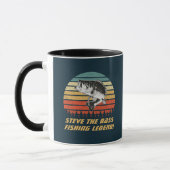 Vintager Largemouth Bass Fishing Legende Name Tasse (Links)