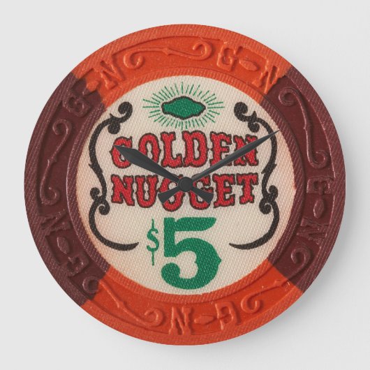 Vintager Las Vegas Poker Chip Modernes Acryllic Cl Große Wanduhr (Vorderseite)