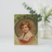 Vintager Lass St. Patrick's Day Postkarte (Stehend Vorderseite)