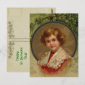 Vintager Lass St. Patrick's Day Postkarte (Vorne/Hinten)