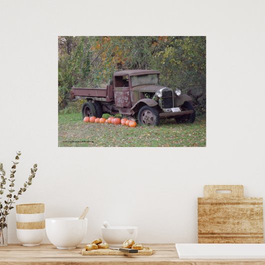 Vintager Lastkraftwagen 3 Poster (Küche)