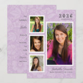 Vintager Lavendel-Abschluss Einladung (Vorne/Hinten)