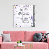Vintager Lavendel-Collage Leinwanddruck (Insitu (Wohnzimmer))