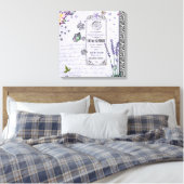 Vintager Lavendel-Collage Leinwanddruck (Insitu (Schlafzimmer))