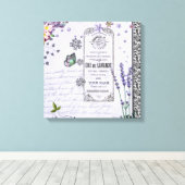 Vintager Lavendel-Collage Leinwanddruck (Insitu (Holzboden))