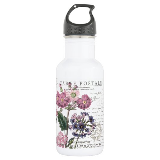 Vintager Lavendel Edelstahlflasche (Vorderseite)