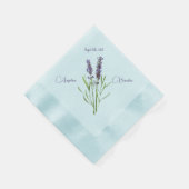 Vintager Lavendel für die Hochzeit personalisiert Serviette (Ecke)