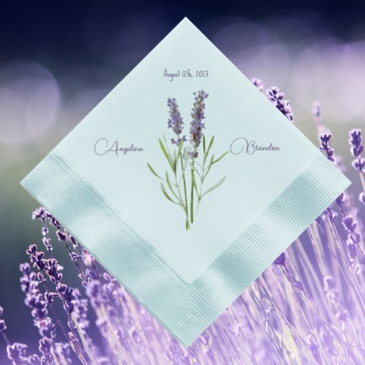 Vintager Lavendel für die Hochzeit personalisiert Serviette